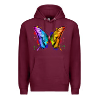 Burgundy rainbow butterfly Premium Hoodie - Zillion Design Studio