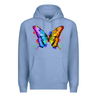 Colony Blue rainbow butterfly Premium Hoodie - Zillion Design Studio