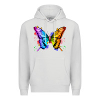 Dove Grey rainbow butterfly Premium Hoodie - Zillion Design Studio