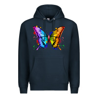 Navy rainbow butterfly Premium Hoodie - Zillion Design Studio