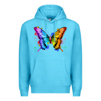 Ocean Blue rainbow butterfly Premium Hoodie - Zillion Design Studio