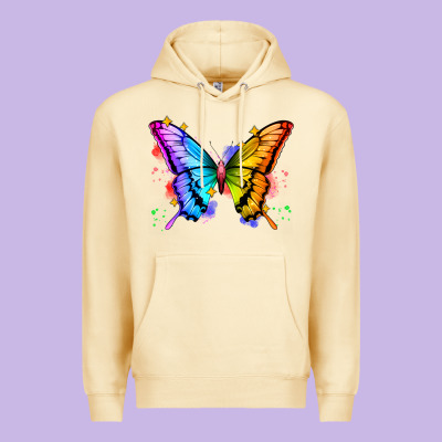 Rainbow Butterfly Premium Hoodie Designed By Zillion Design Studio