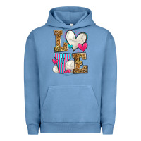 Pigment Pebble Blue love volleyball Urban Hoodie - Zillion Design Studio