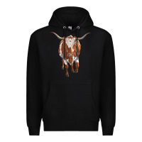 Black longhorn cow Premium Hoodie - RanaPortraitStore