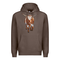Coffee longhorn cow Premium Hoodie - RanaPortraitStore