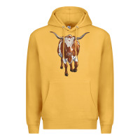 Mustard longhorn cow Premium Hoodie - RanaPortraitStore