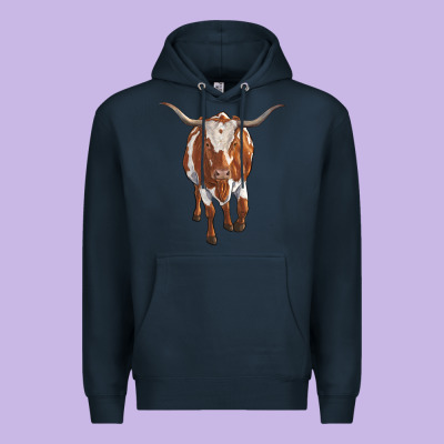 Longhorn Cow Premium Hoodie Designed By Ranaportraitstore