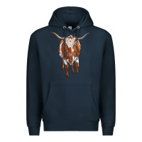 Navy longhorn cow Premium Hoodie - RanaPortraitStore