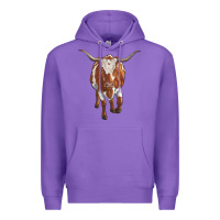 Purple longhorn cow Premium Hoodie - RanaPortraitStore