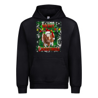 Black merry christmas longhorn cow Urban Hoodie - RanaPortraitStore