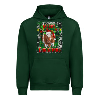 Forest Green merry christmas longhorn cow Urban Hoodie - RanaPortraitStore