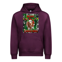 Mauve Wine merry christmas longhorn cow Urban Hoodie - RanaPortraitStore