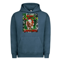 Pigment Midnight Navy merry christmas longhorn cow Urban Hoodie - RanaPortraitStore