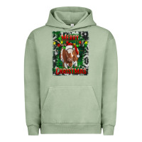 Pigment Oil Green merry christmas longhorn cow Urban Hoodie - RanaPortraitStore