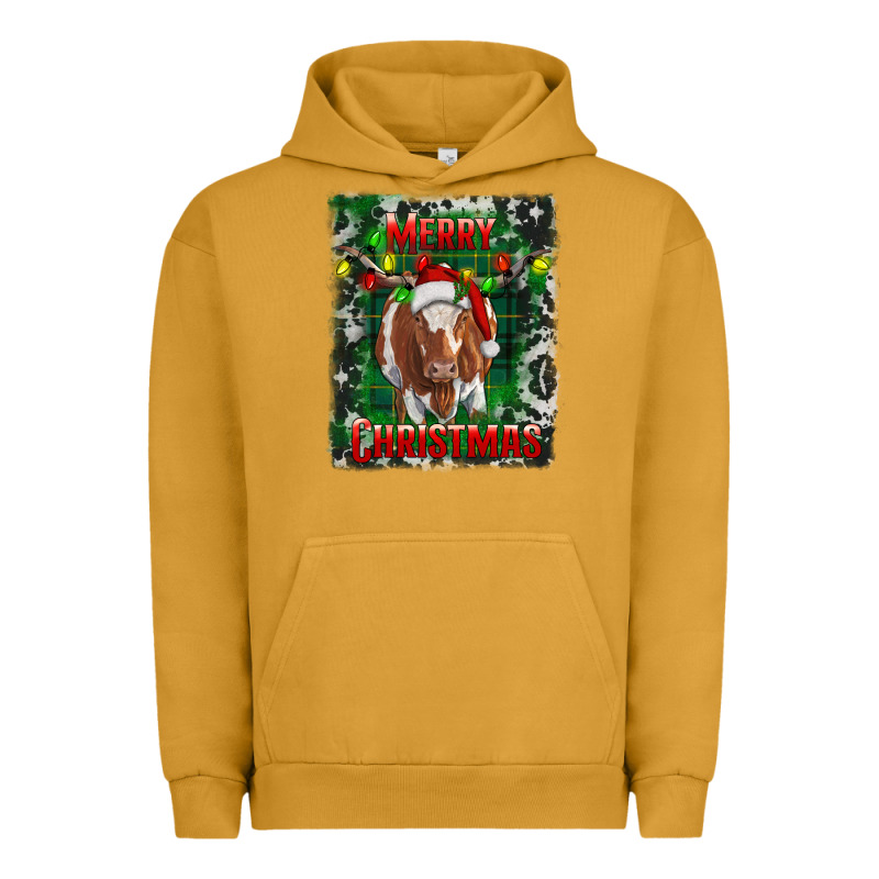 Merry Christmas Longhorn Cow Urban Hoodie by RanaPortraitStore | Teevron