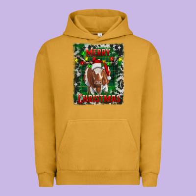 Merry Christmas Longhorn Cow Urban Hoodie Designed By Ranaportraitstore