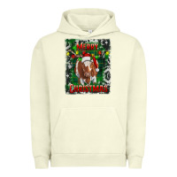 Pigment Pistachio merry christmas longhorn cow Urban Hoodie - RanaPortraitStore