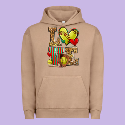 Love Softball Urban Hoodie Designed By Zillion Design Studio