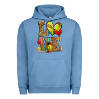 Pigment Pebble Blue love softball Urban Hoodie - Zillion Design Studio