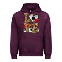 Mauve Wine love soccer Urban Hoodie - Zillion Design Studio