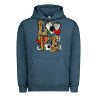Pigment Midnight Navy love soccer Urban Hoodie - Zillion Design Studio