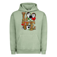 Pigment Oil Green love soccer Urban Hoodie - Zillion Design Studio