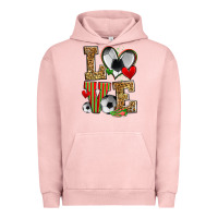 Pigment Salmon love soccer Urban Hoodie - Zillion Design Studio