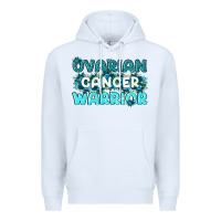 White Ovarian Cancer Warrior Premium Hoodie - texasbilliewilder