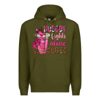 Army Green Nobody Fights Alone Coffee Premium Hoodie - texasbilliewilder