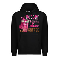 Black Nobody Fights Alone Coffee Premium Hoodie - texasbilliewilder