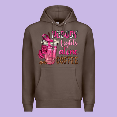 Nobody Fights Alone Coffee Premium Hoodie Designed By Texasbilliewilder