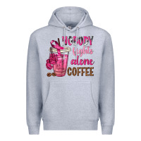Heather Grey Nobody Fights Alone Coffee Premium Hoodie - texasbilliewilder