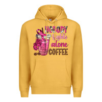 Mustard Nobody Fights Alone Coffee Premium Hoodie - texasbilliewilder