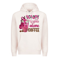 Pale Pink Nobody Fights Alone Coffee Premium Hoodie - texasbilliewilder