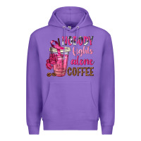 Purple Nobody Fights Alone Coffee Premium Hoodie - texasbilliewilder