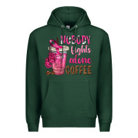 Sports Green Nobody Fights Alone Coffee Premium Hoodie - texasbilliewilder