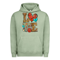 Pigment Oil Green love basketball Urban Hoodie - Zillion Design Studio