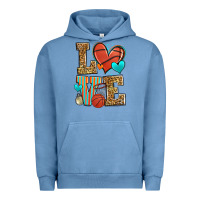 Pigment Pebble Blue love basketball Urban Hoodie - Zillion Design Studio