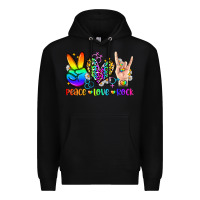 Black peace love rock Premium Hoodie - Zillion Design Studio