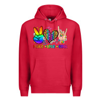 Cardinal peace love rock Premium Hoodie - Zillion Design Studio