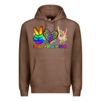 Chestnut peace love rock Premium Hoodie - Zillion Design Studio