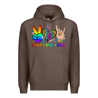Coffee peace love rock Premium Hoodie - Zillion Design Studio