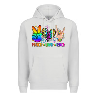 Dove Grey peace love rock Premium Hoodie - Zillion Design Studio