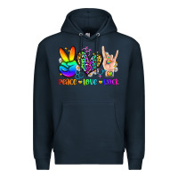 Navy peace love rock Premium Hoodie - Zillion Design Studio
