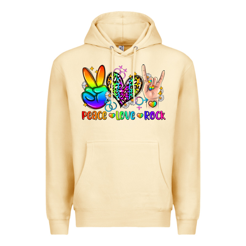 Peace Love Rock Premium Hoodie by Zillion Design Studio | Teevron