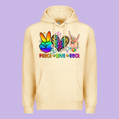 Peace Love Rock Premium Hoodie Designed By Zillion Design Studio