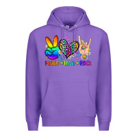 Purple peace love rock Premium Hoodie - Zillion Design Studio