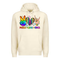 Sandshell peace love rock Premium Hoodie - Zillion Design Studio