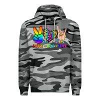 Slate Camo peace love rock Premium Hoodie - Zillion Design Studio
