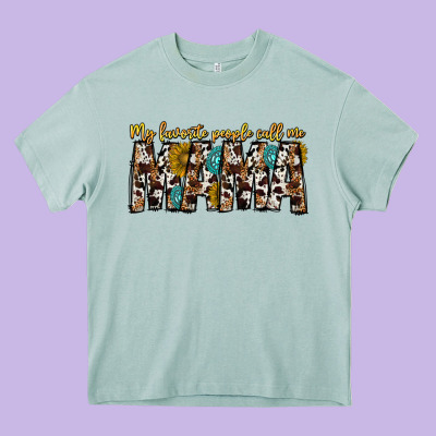 My Favorite Peoplle Call Me Mama Heavy Core Tee Designed By Cowhidedigitalart